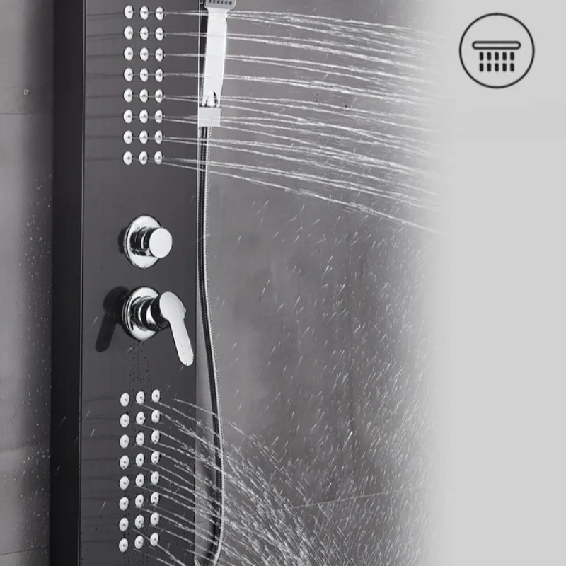5-speed Shifting Shower Trim System Wall Mounted Handheld Side Spray Features Shower System Stainless Steel Bathroom Fixture view 4