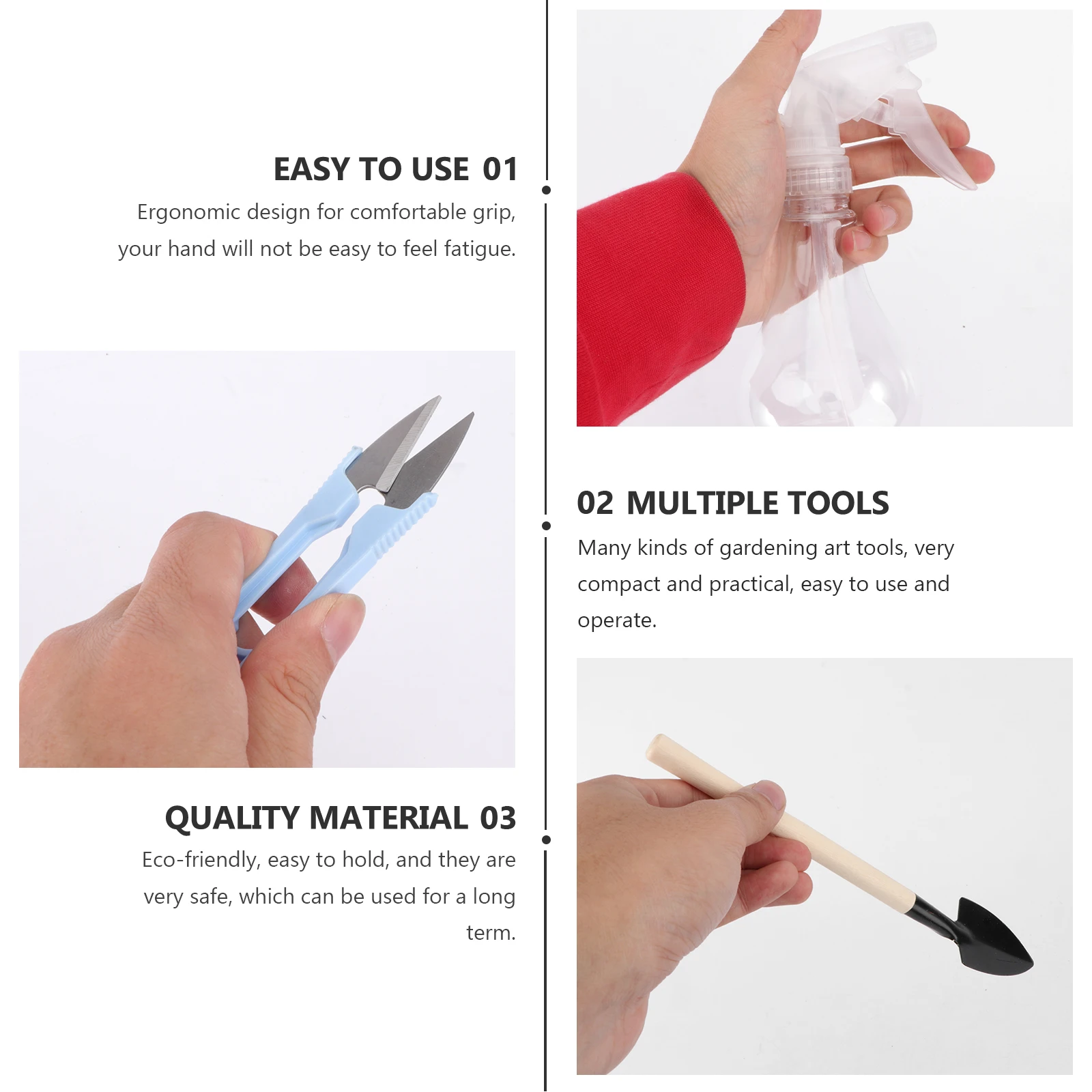 

16pcs Garden Tool Set Compact Ergonomic Transplanting Succulent Planting Iron Accessories Sturdy Mini Gardening Kits for Indoor