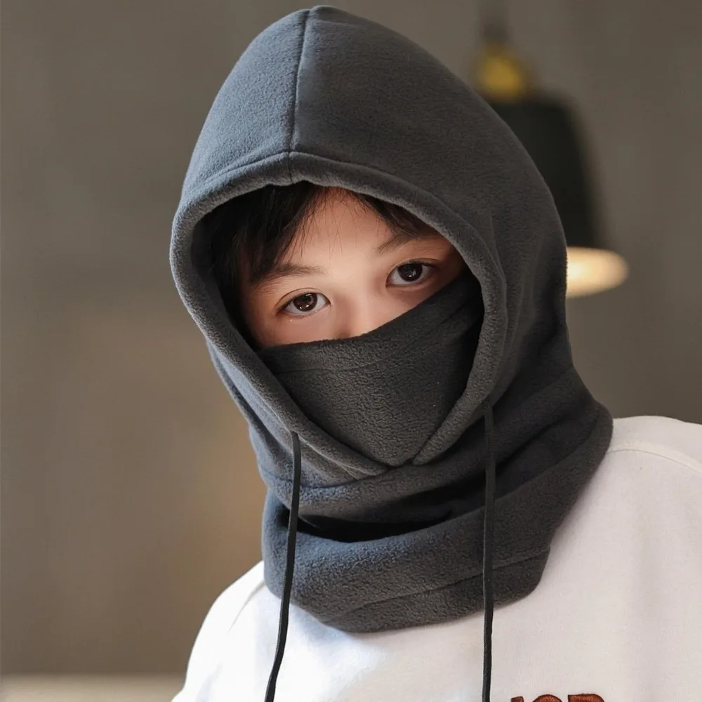 Soft Solid Color Children Balaclava Hat Polar Fleece Face Mask Mask Hood Beanies Ear Protector Keep Warm Helmet Hat Hiking