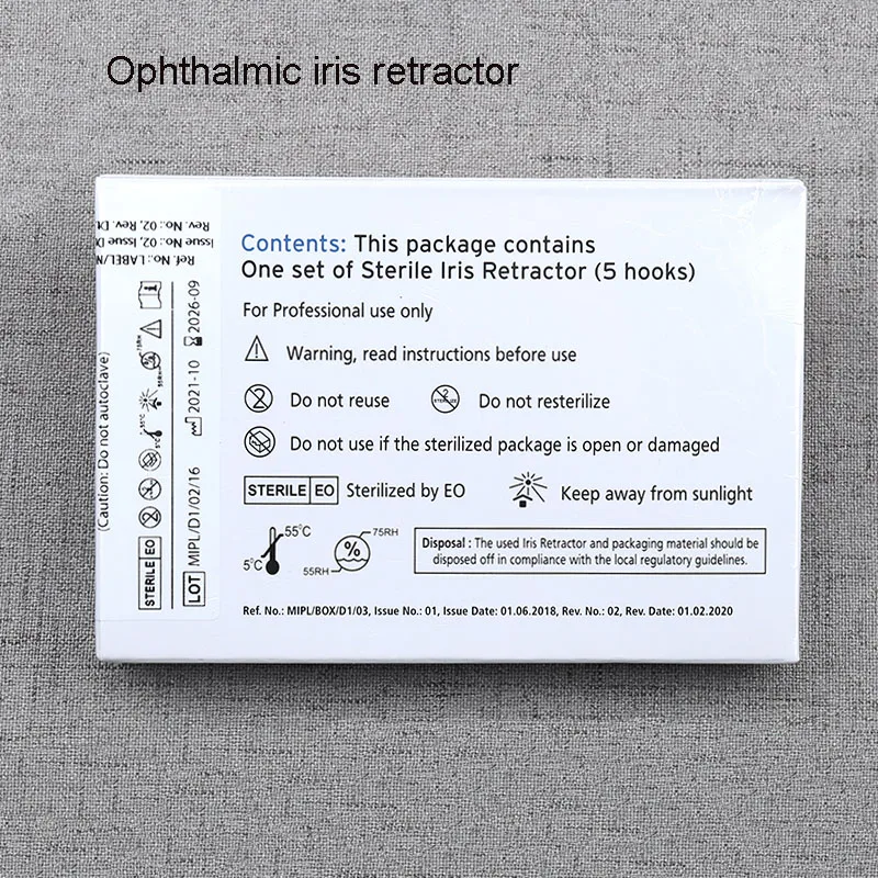 Retractores de iris, instrumentos de microscopio oftálmico, herramientas, consumibles oftálmicos, una caja de 5