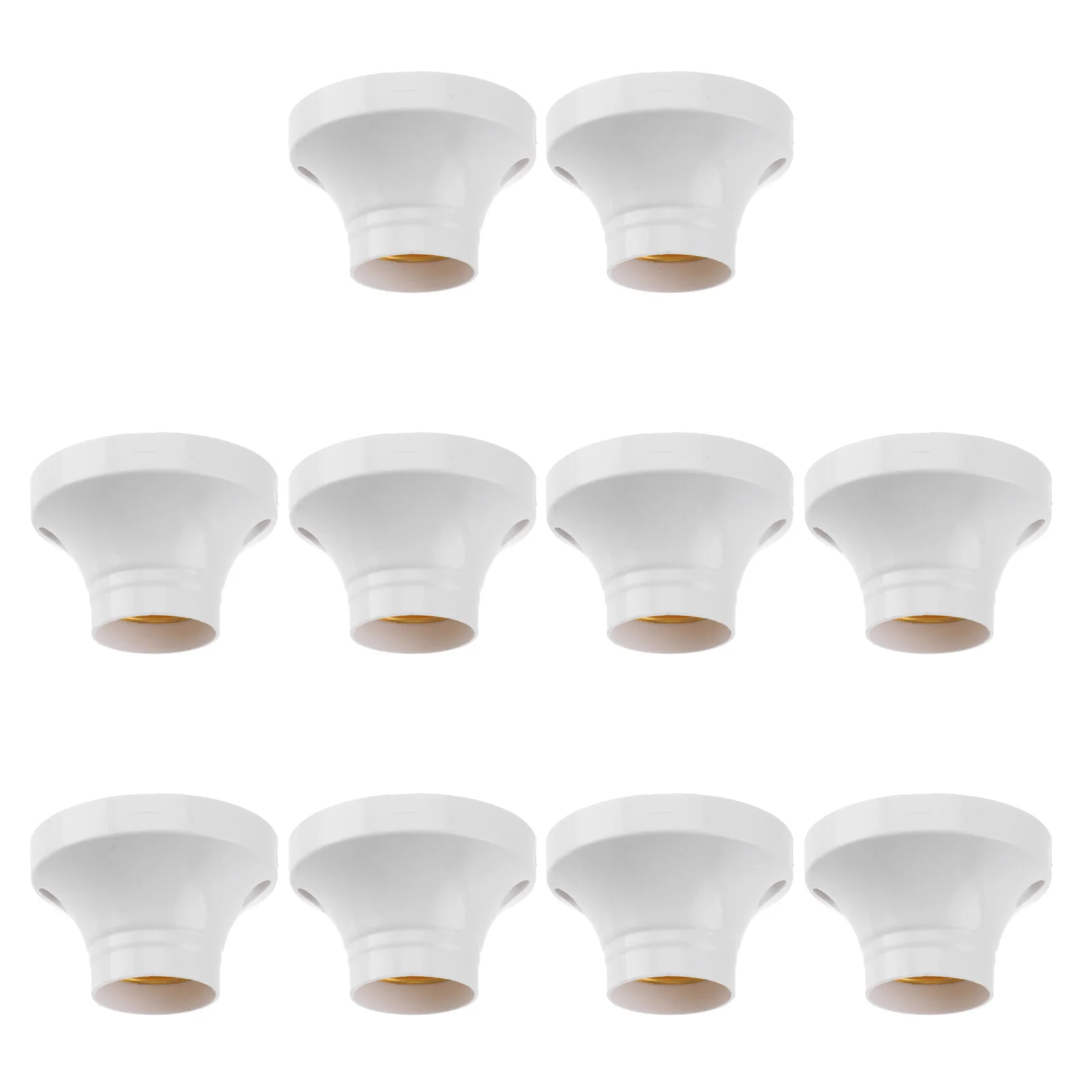 

10Pcs E27 Plastic Screw Type Socket Lamp Holder Light Base 250V 6A White Easy Install for Home Office Factory E27 Socket