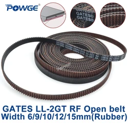 POWGE GT2 LL-2GT RF 2GT Open Synchronous Timing Belt Width 6/9/10/12/15mm Rubber Low Dust Low Vibration VORON Gates 3D printer