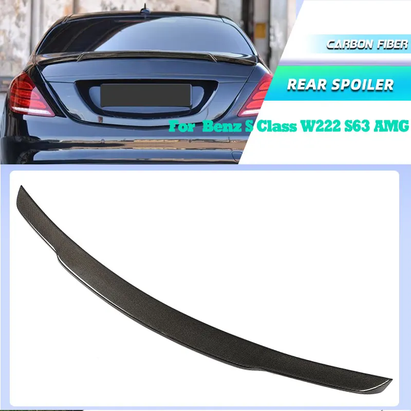 Carbon Fiber Car Rear Trunk Spoiler Wings for Mercedes Benz S Class W222 S63 AMG Sedan 2014-2020 Rear Spoiler Boot Wing Lip