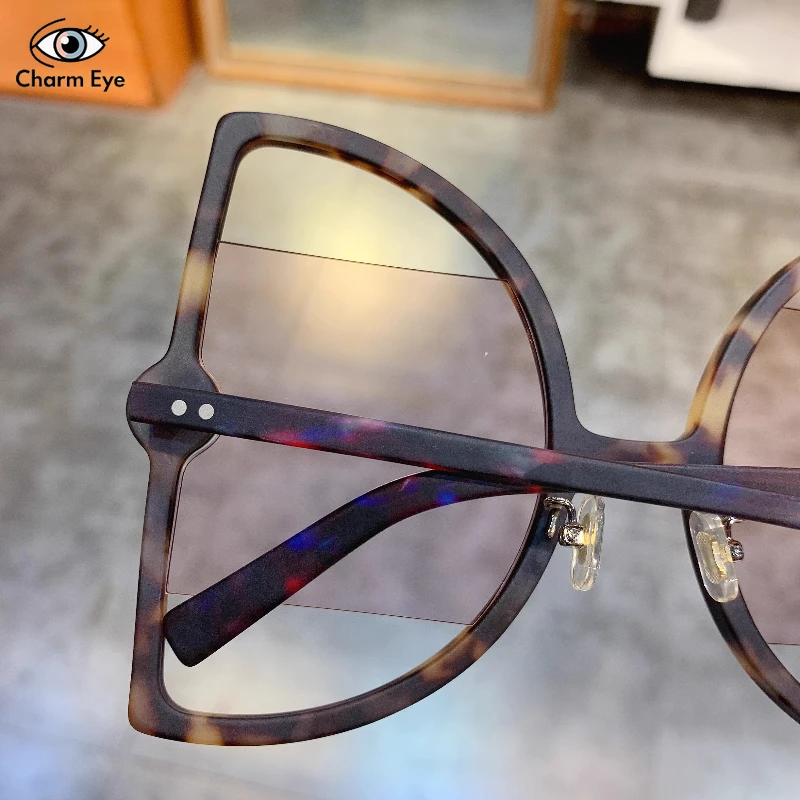 2025 جديد شخصية العصرية فراشة النظارات الشمسية الراقية خلات مبالغ فيها كبيرة القط العين الإطار الرجال النساء قصر النظر نظارات شمسية #4