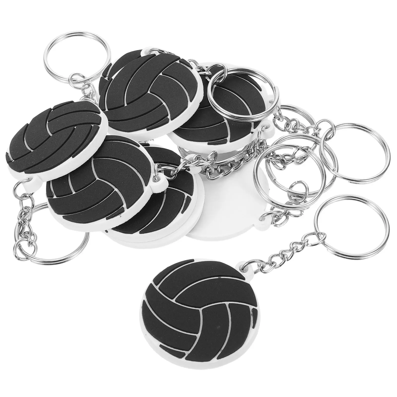 

20 шт. легких брелоков для ключей в виде волейбольных мячей из ПВХ, спортивные подвески для сумок, брелоки для рюкзаков, сувениры для вечеринок, подарки для фанатов, волейбольные брелоки
