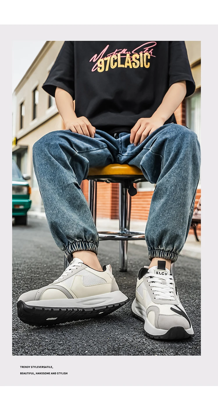 Herren-Freizeitsneaker, leicht, atmungsaktiv, strapazierfähig, modisch, vielseitig einsetzbar für Outdoor-Sport, Campus und Stadt. – Detail 7