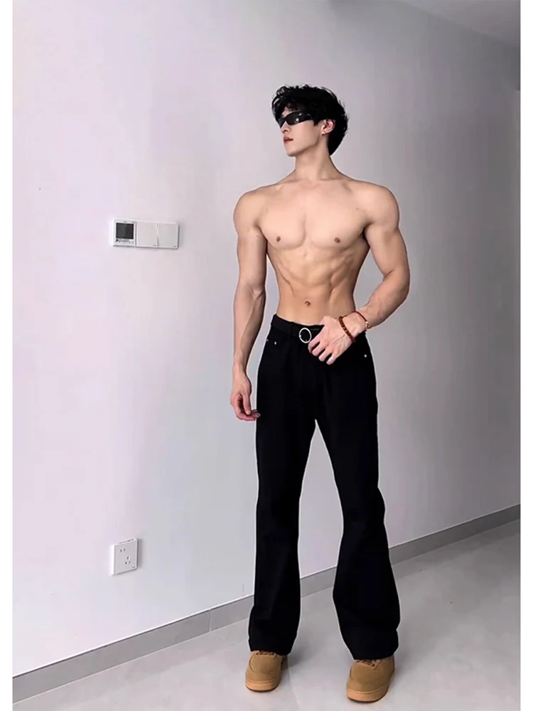 

Мужские джинсы Cleanfit с прямыми штанинами и высокой талией, американский дизайн ножа High Street, облегающий крой со средней посадкой