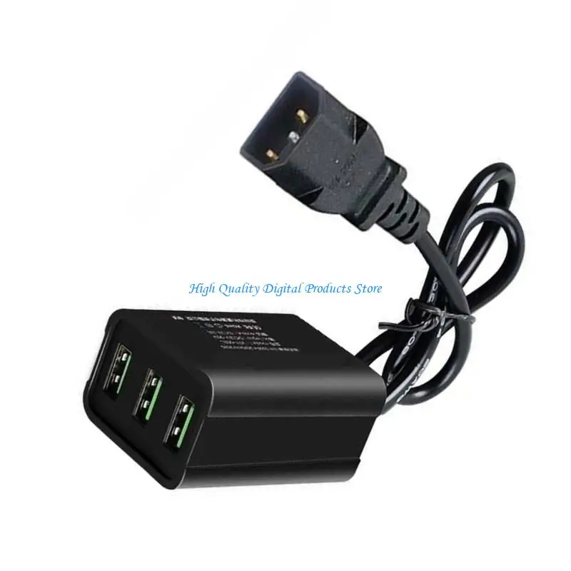 

U2JE Fast Charging Block 3-Port USB Adapter For Electric Vehicles Compatible for Phones Tablets And More