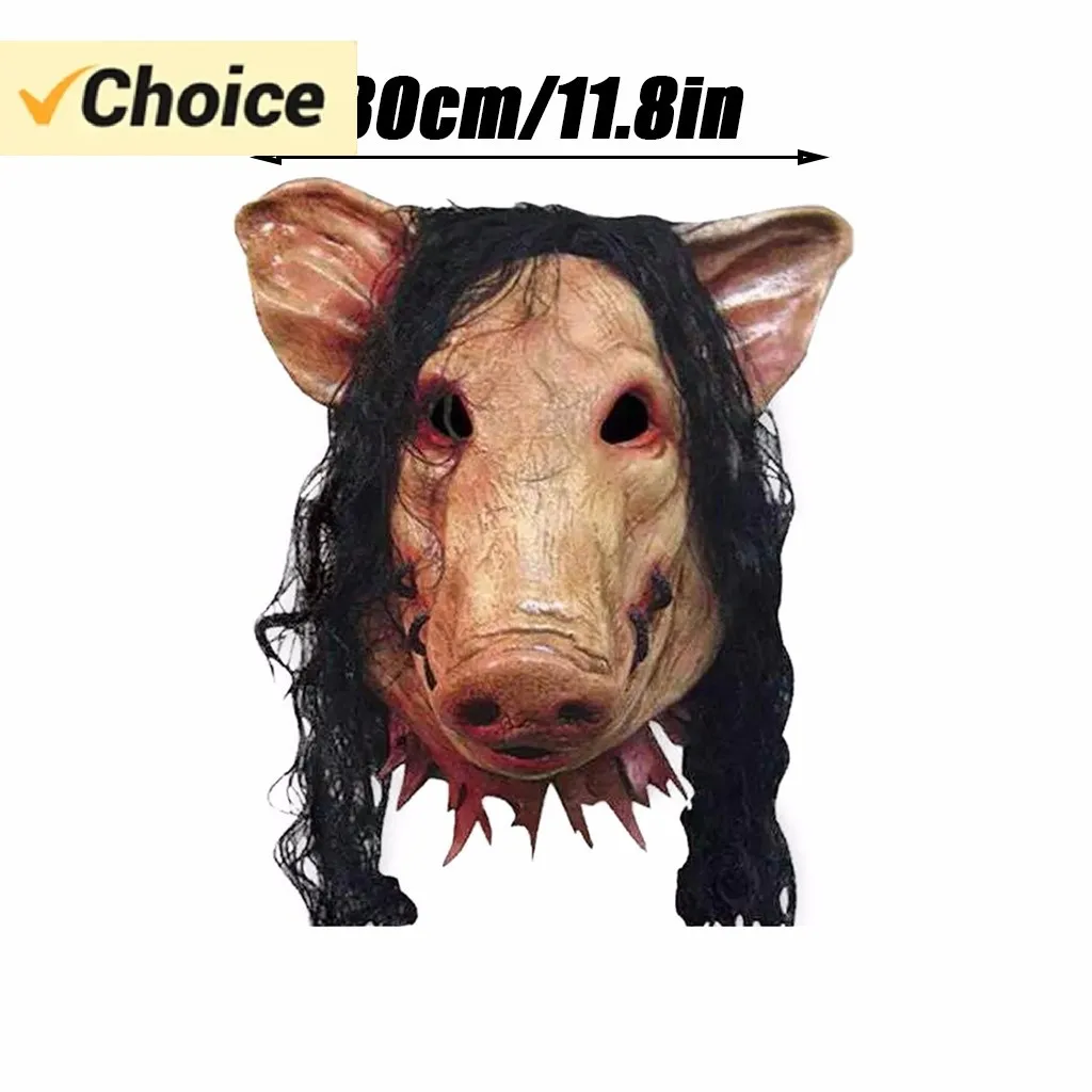 

High Quality, Festival Funny Bald Big Head Set Horror Animals Funny Props Latex Mask