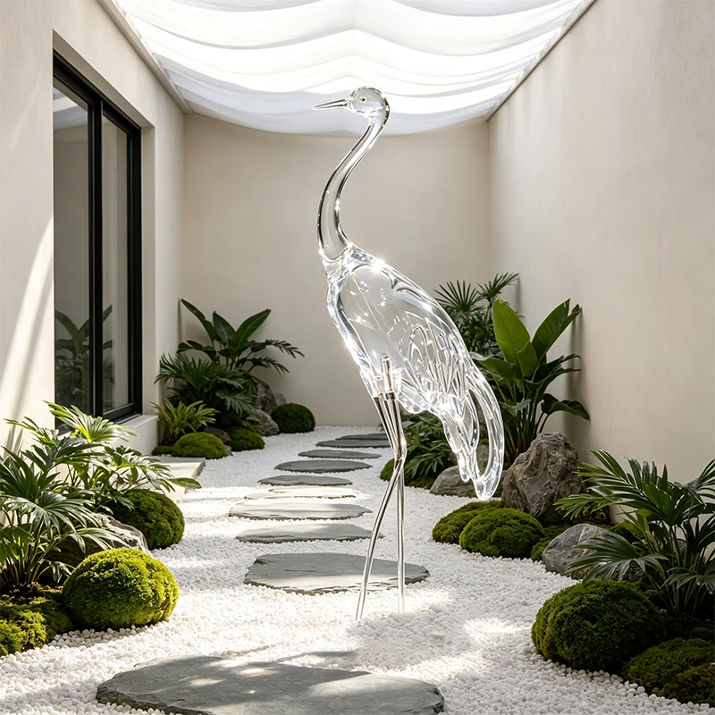 *#Q  Artistic Hand-painted Resin Crane Bird Sculpture for Home Art & Collectibles Wholesale Supply&