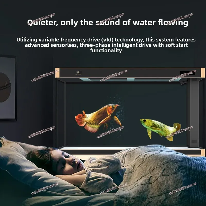 Fish Tank Water Pump Silent Circulation Fish Pond Submersible Bottom Suction  Filter Frequency Conversion Water and Land