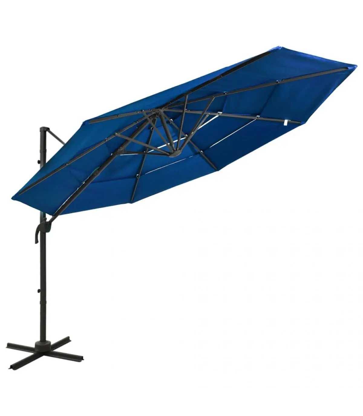 3x3 m Blue Aluminum Post 4 Levels Umbrella