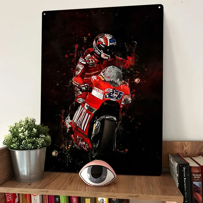 Casey Stoner 3 Moto Gp Metal Poster Home Decor Custom Vintage Metal Signs for Garage Wall Art Decoration Things for Room Design