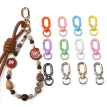 1PCS 16x39mm Alloy Spray Painted 8-Shaped Buckle Keychain Connectors Pendant Clasp for Jewlery DIY Crafts Making Accessories