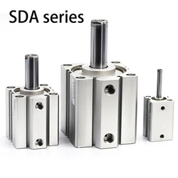 Air Pneumatic Cylinder In The Spring SDA Compact Airtac Type 16 20 25 32 40 50 63mm Bore to 5 10 15 20 25 30 35 40 45 50 Stroke