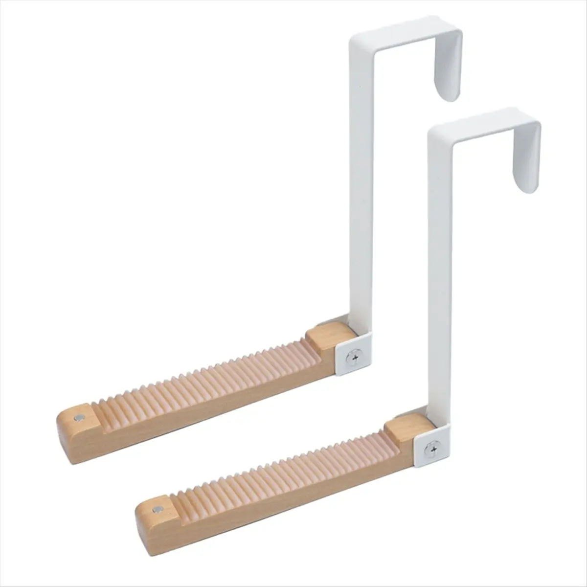 ABNH 2 Pack over Door Drying Rack, Foldable over Door Hanger for Living Room, Bedroom, Bathroom - Portable & Versatile White