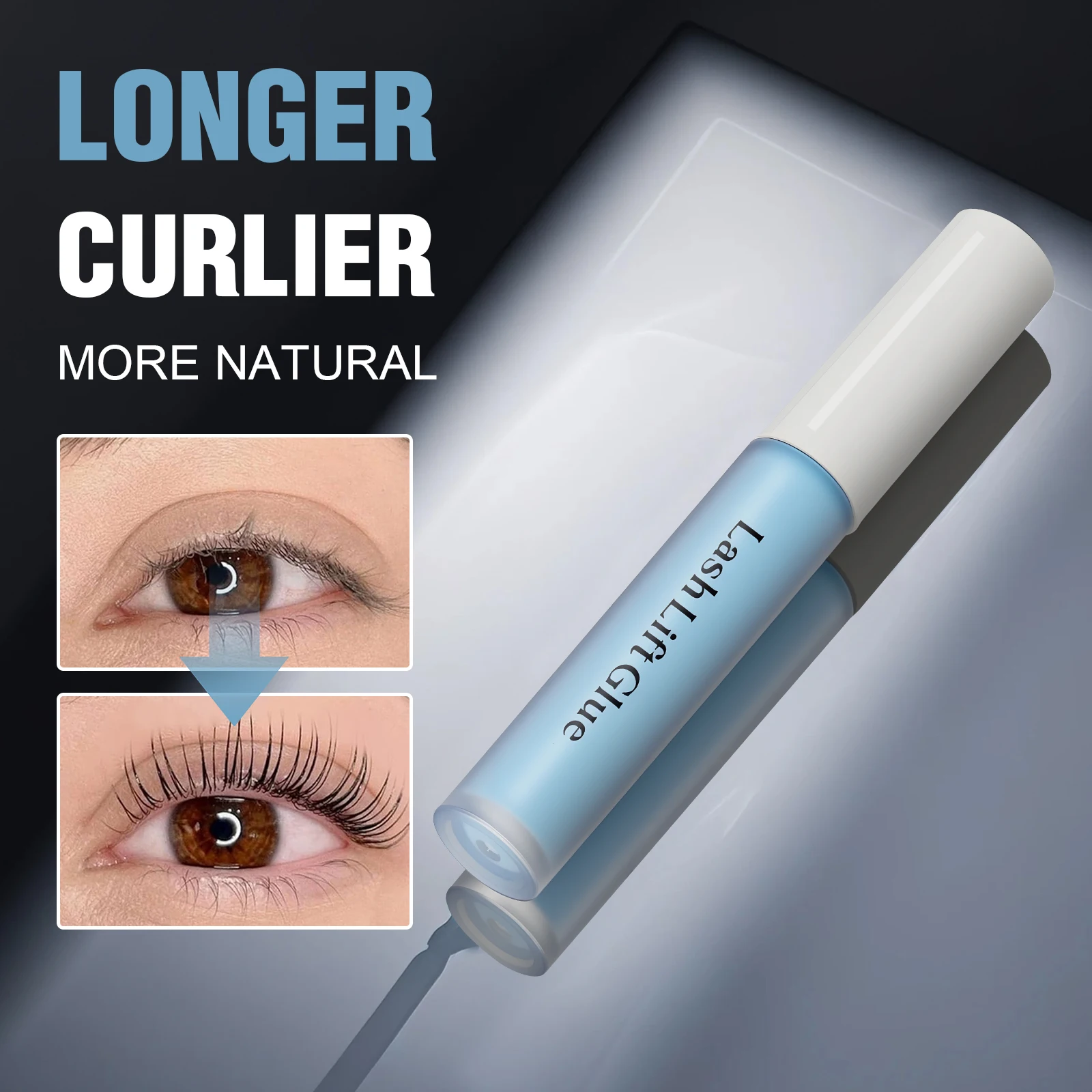 غراء تمديد الرموش - إضافة استخلاص نباتي، سهل الإزالة بالماء الدافئ، يجف بسرعة ونخفضة الرائحة مناسبة للرموش