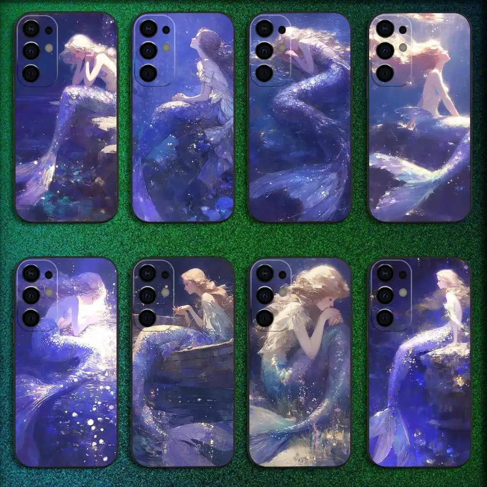 

Mermaid Phone Case For Samsung S25,S24,S21,S22,S23,S30,Ultra,S20,Plus,Fe,Lite,5G Black Cover