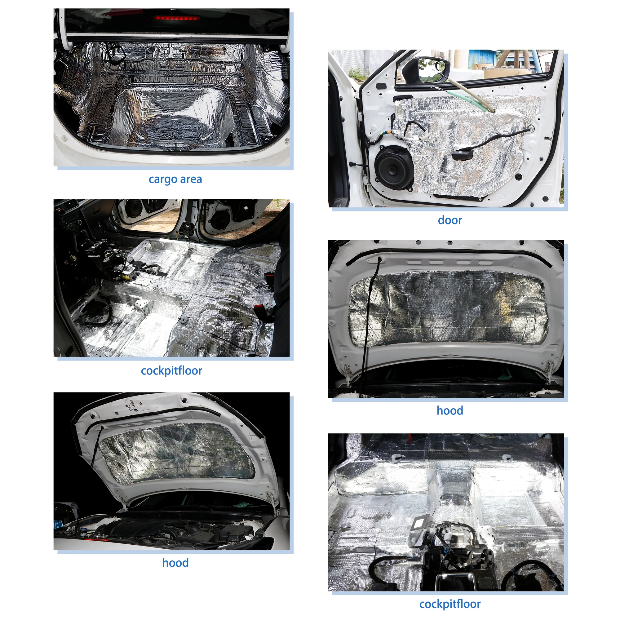 UXCELL Auto-Wärme- und Schalldämmungsmatte 27-teilig 20"x12" 43,4 Quadratfuß 197mil 394mil Motorhauben-Isoliermatte – Detail 6