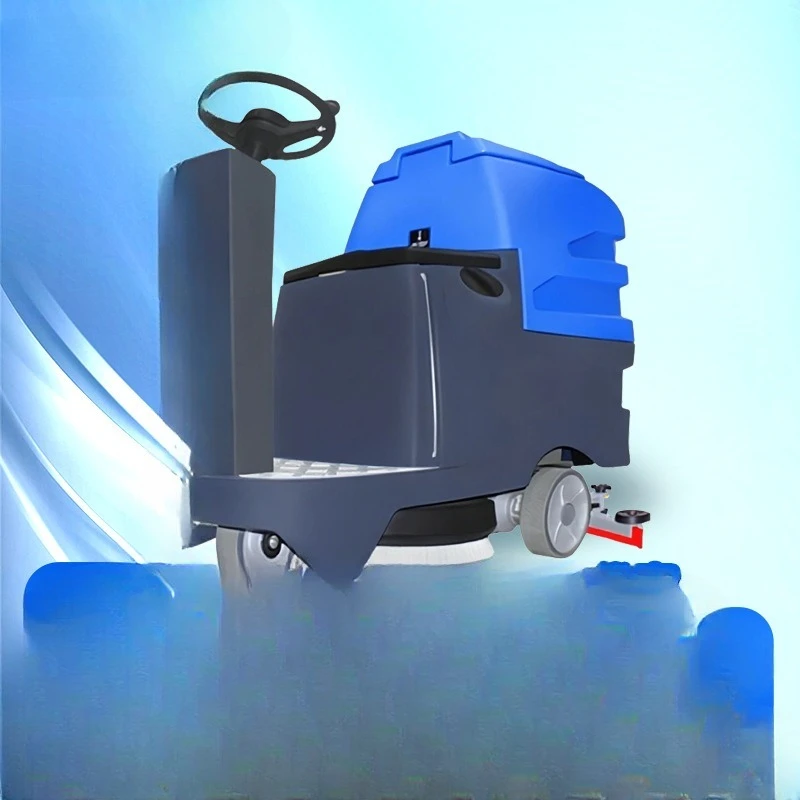 Ride-on floor scrubber commercial factory workshop supermarket property mopping and suction sweeping machine