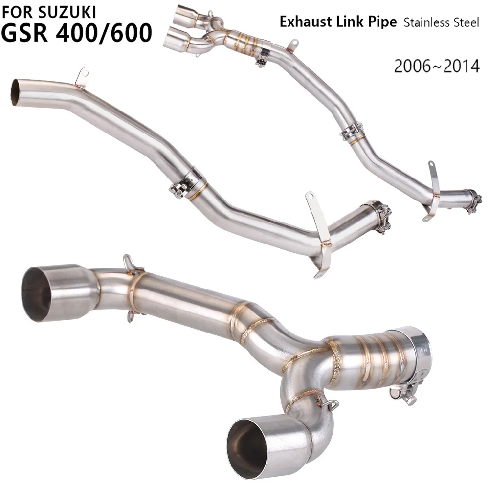 Motorrad-Auspuffrohr Doppelauslass Mittelverbindungsrohr Adapter für Suzuki GSR400 GSR600 BK400 BK600 GSR 400 600 2006-2014