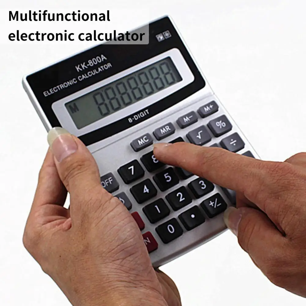 

KK-800A Electronic Calculator Multifunctional Large Display Finance Function 8 Digits Desktop Calculator Office Supplies