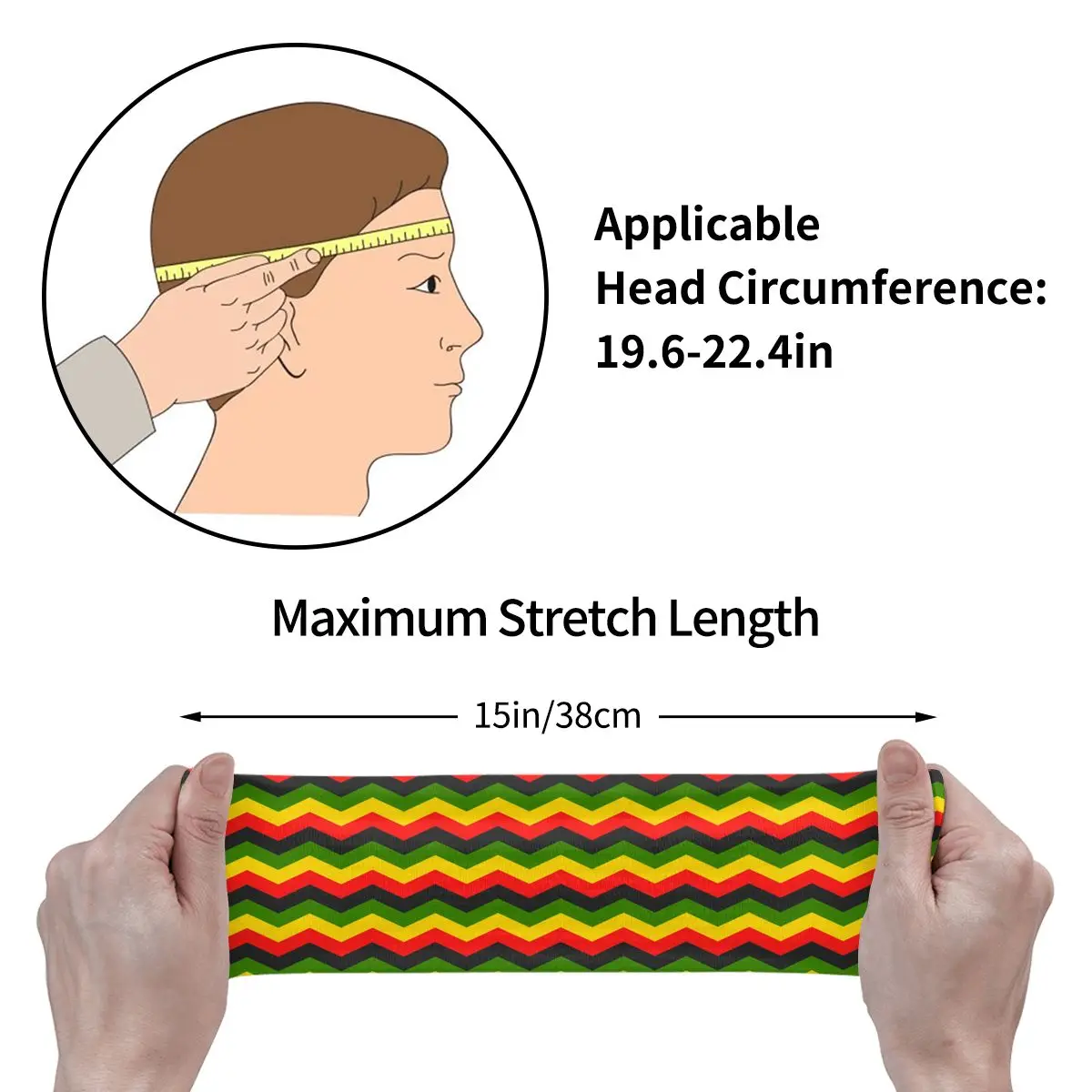 Sports Sweatband Breathable Headband Sweat Hair Head Band Jamaica Chevron Pattern Yoga Headband