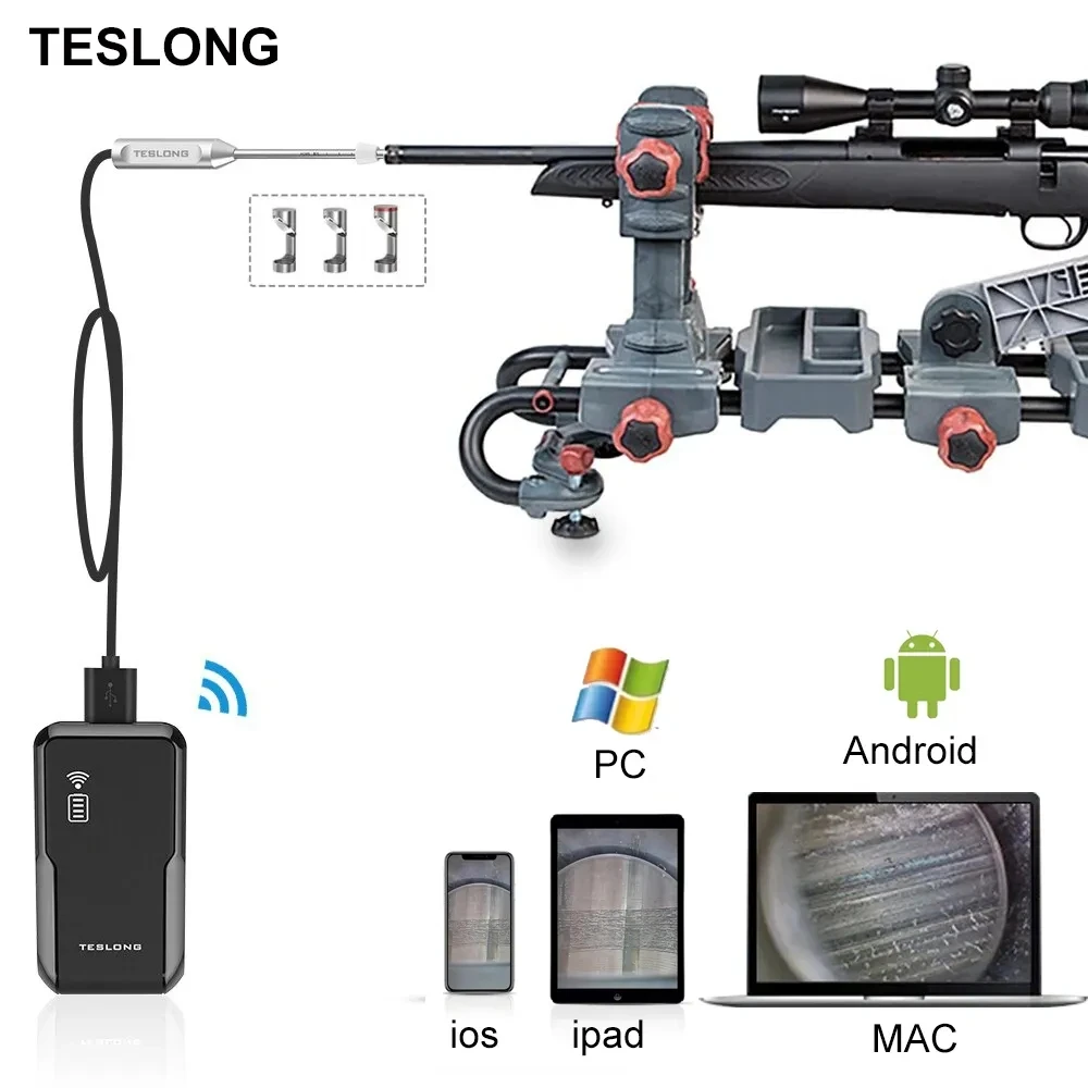 Teslong NTG100HW Rigid Rifle Borescope WiFi Close Focus Bore Scope Camera, 26inch Long Insertion Tube for iPhone iPad Android