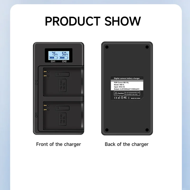 USB Dual Camera Oplader Met LCD NB-10L NB10L NB 10L voor Canon SX40 HS SX40HS SX50 PowerShot SX40 HS SX50 HS SX60 HS