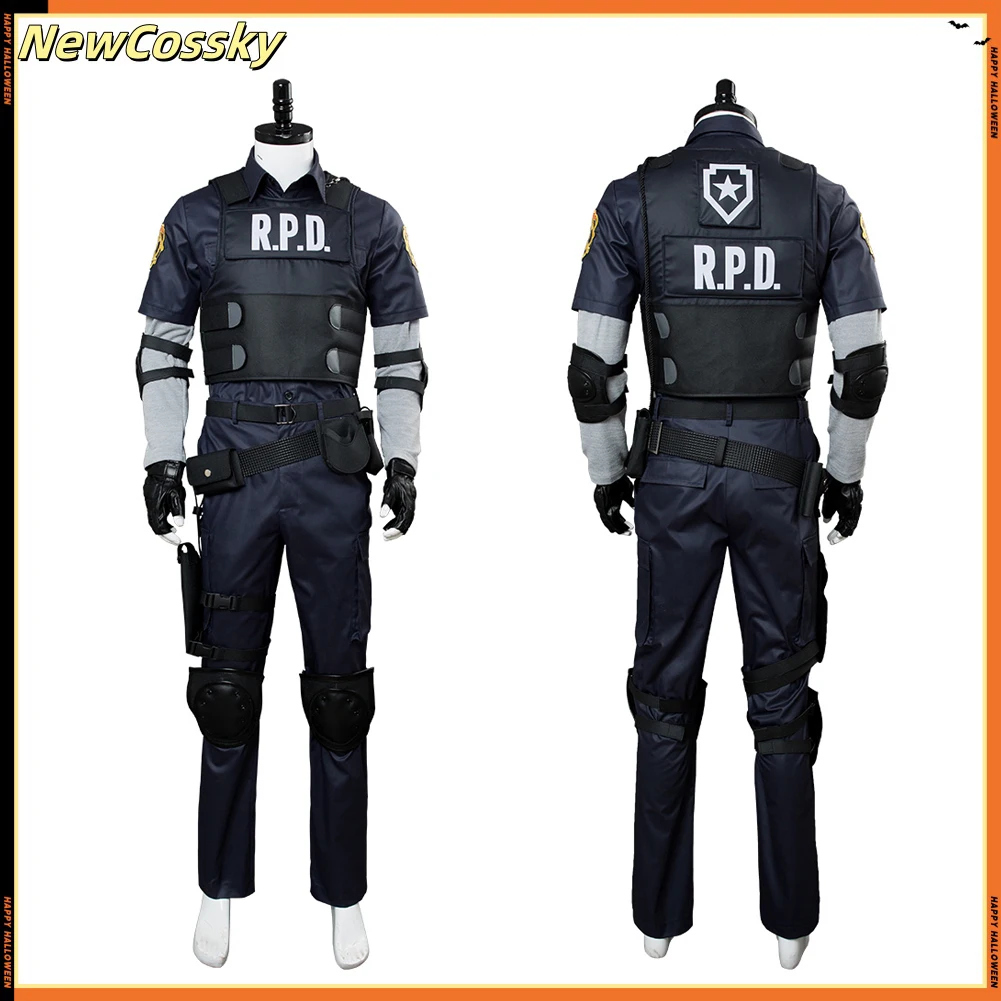 

Adult Leon Cosplay Fantasy Holster Game Resident Costume Disguise Men Roleplay Fantasia Outfit Male Halloween Suit