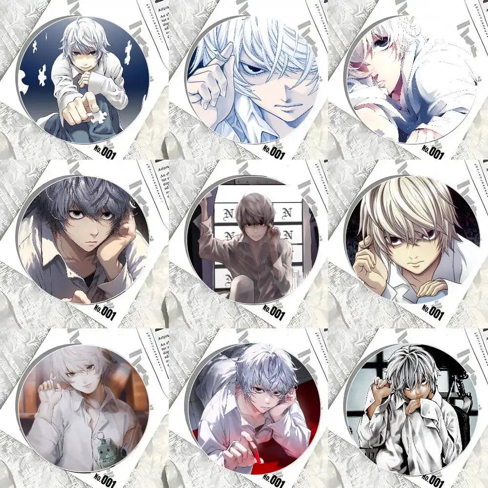Nate River Anime D-DEATH NOTE Cartoon Style Badge Brooches On Backpack Decoration Round Enamel Pins For Accessorys