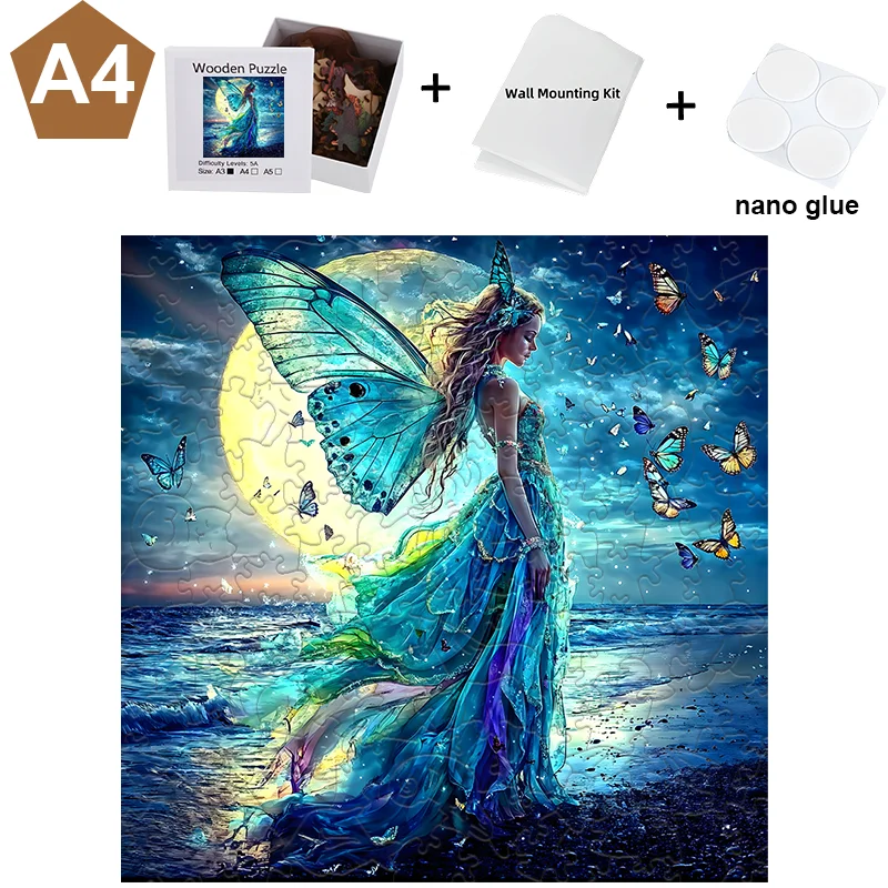 Puzzle en bois Rick plat pour enfants, décoration murale, jouets de fête de famille, escales
