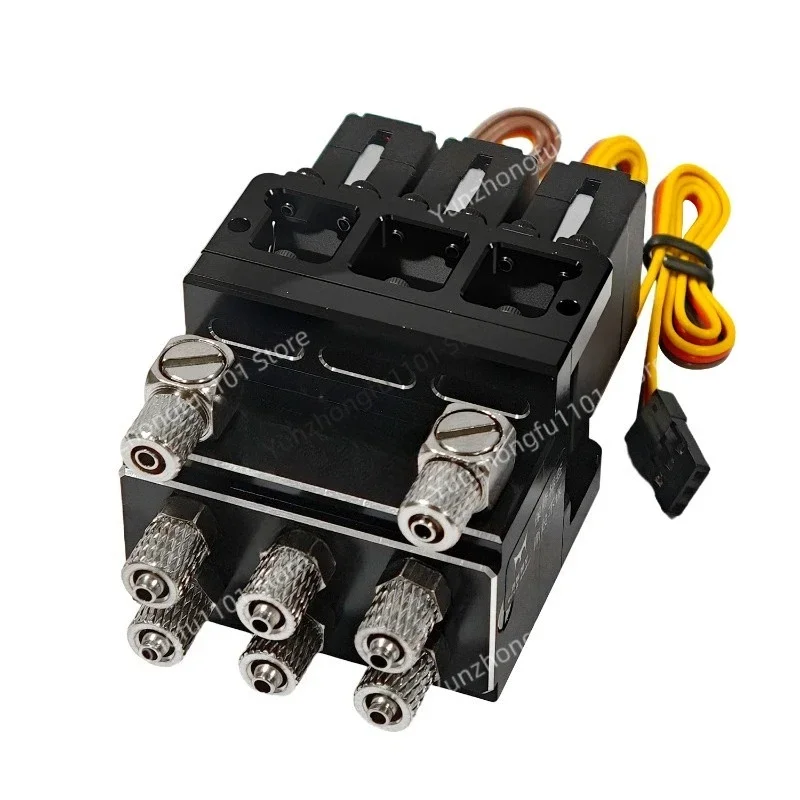 3-Way Hydraulic Reversing Valve Metal, RC Hydraulic Model Valve for 1/12 /1/14 Excavator Loader Kit