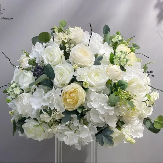 Künstliches Schilfrohr 70/60/50/40cm, Großer Rosenblütenball, Tischdekoration, Event- und Hochzeitsdekoration, Blumenarrangement für den Gang, Bouquet – Detail 6