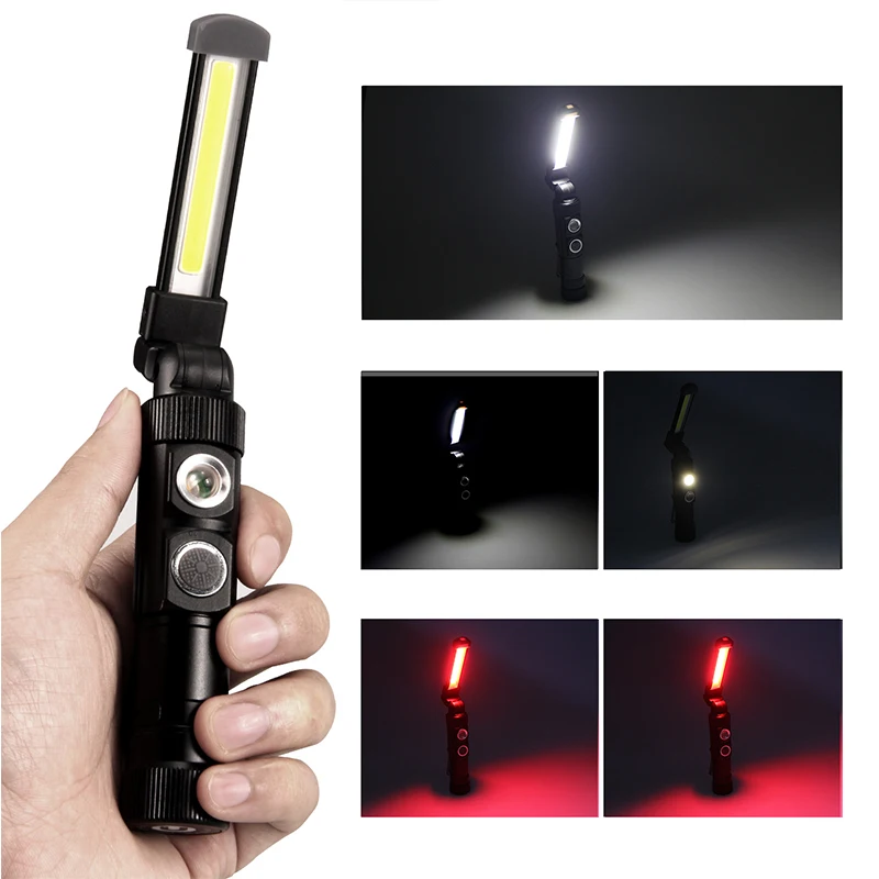 

COB LED Work Light Foldable USB Rechargeable Flashlight Inspection Lights Camping Lantern Portable Auto Repair Lamp Torch