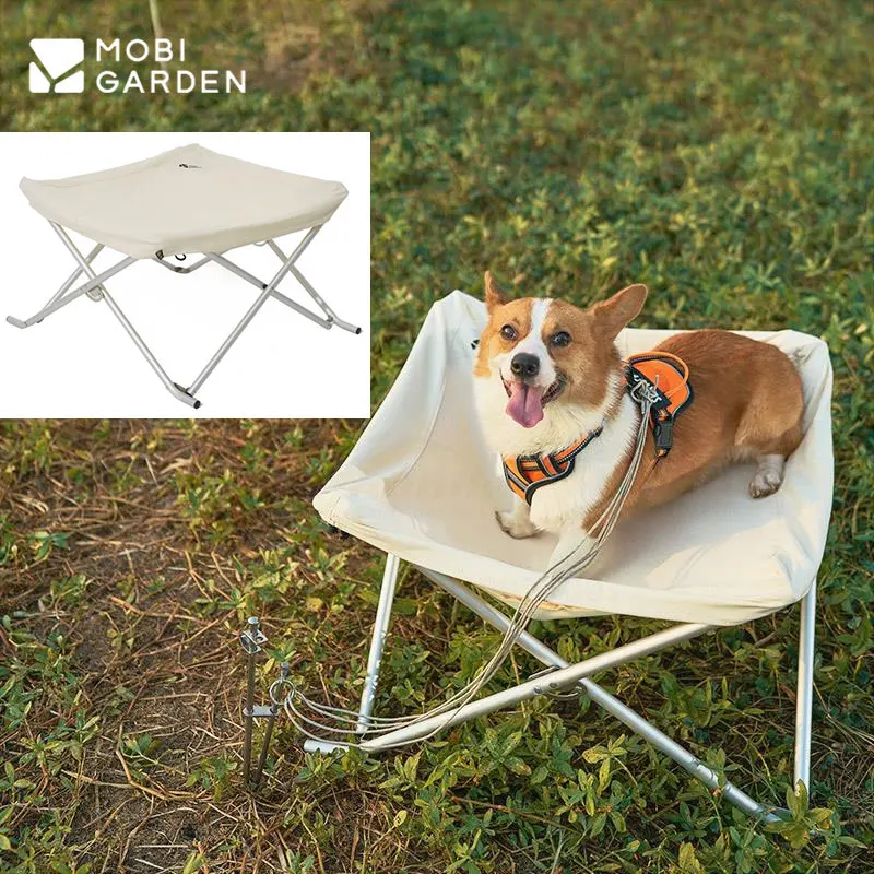 

MOBI GARDEN Outdoor Folding Pet Bed 1.6kg Lightweight Camping Aluminum Alloy Chair Portable Detachable Pet Camp Bed Pet Supplies