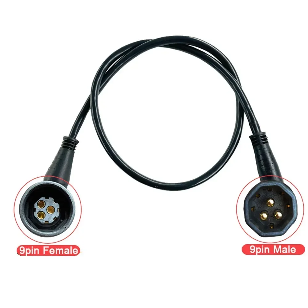 Electric Bicycle E-Bike Motor Extension Cable Waterproof 9 Pin 1000W Julet 60cm For Electric Bicycle Motor Extension