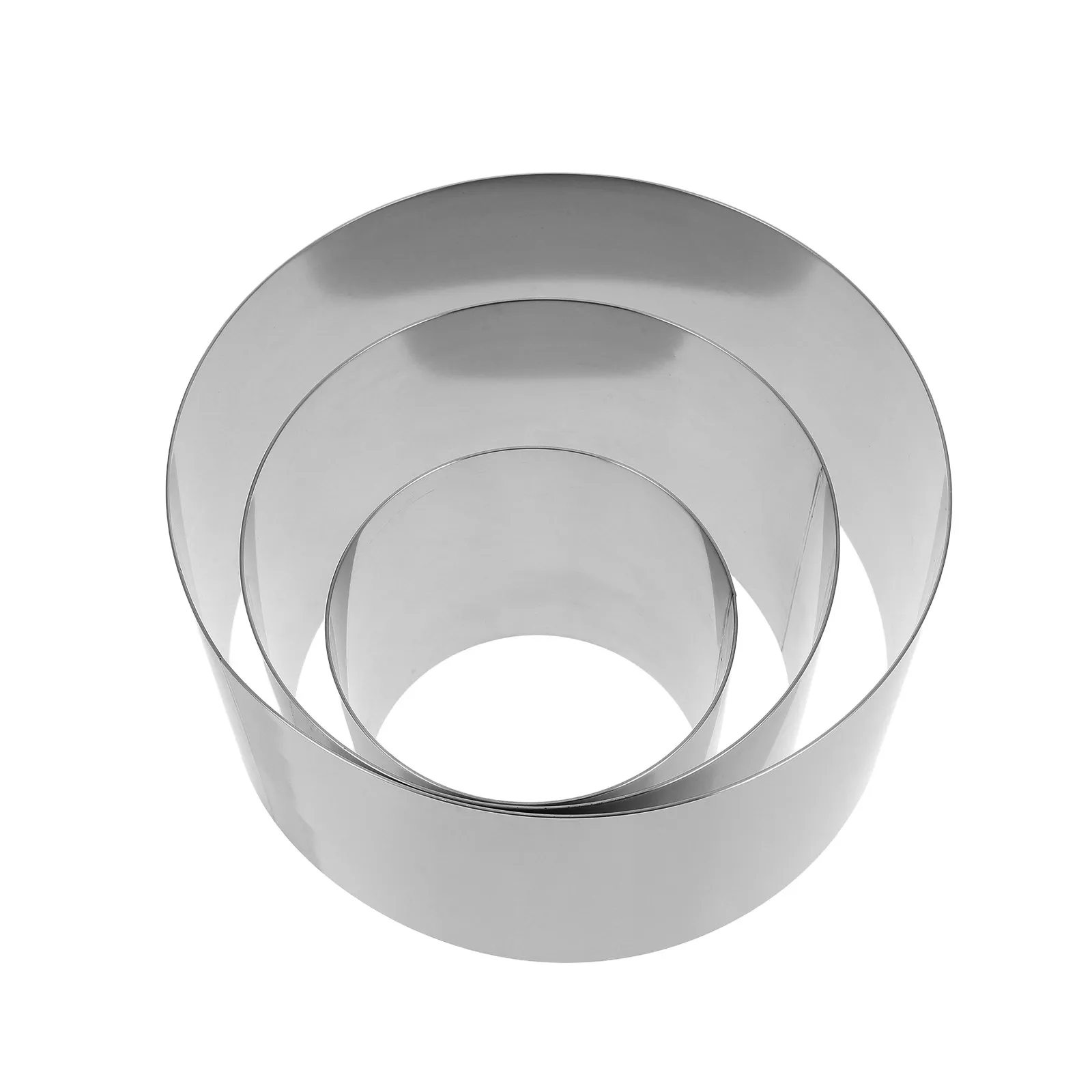 3Pcs Stainless Steel Mousse Ring Mold 10Cm Height Round Cake Decorating Tool for Professional Baking Mousse Cake Ring Mold