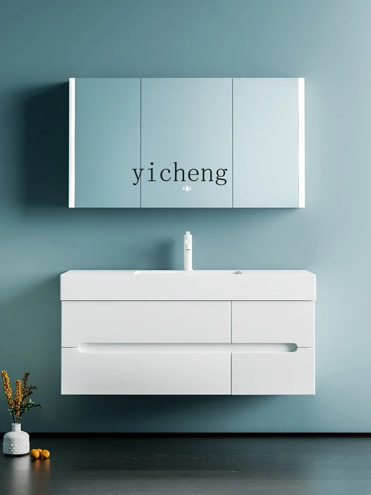 

YS-1 Bathroom Cabinet Seamless Basin Ceramic Basin Combination Bathroom Light Luxury Washstand