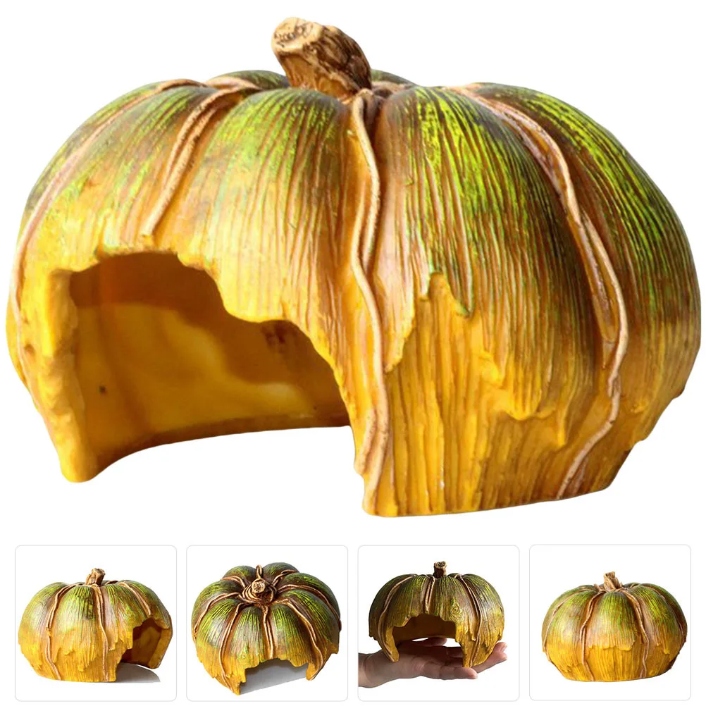 

Decorative Aquarium Cave Premium Pumpkin House Shelter for Shrimp and Minnows Wear-Resistant Natural Modeling Safe Lightweight