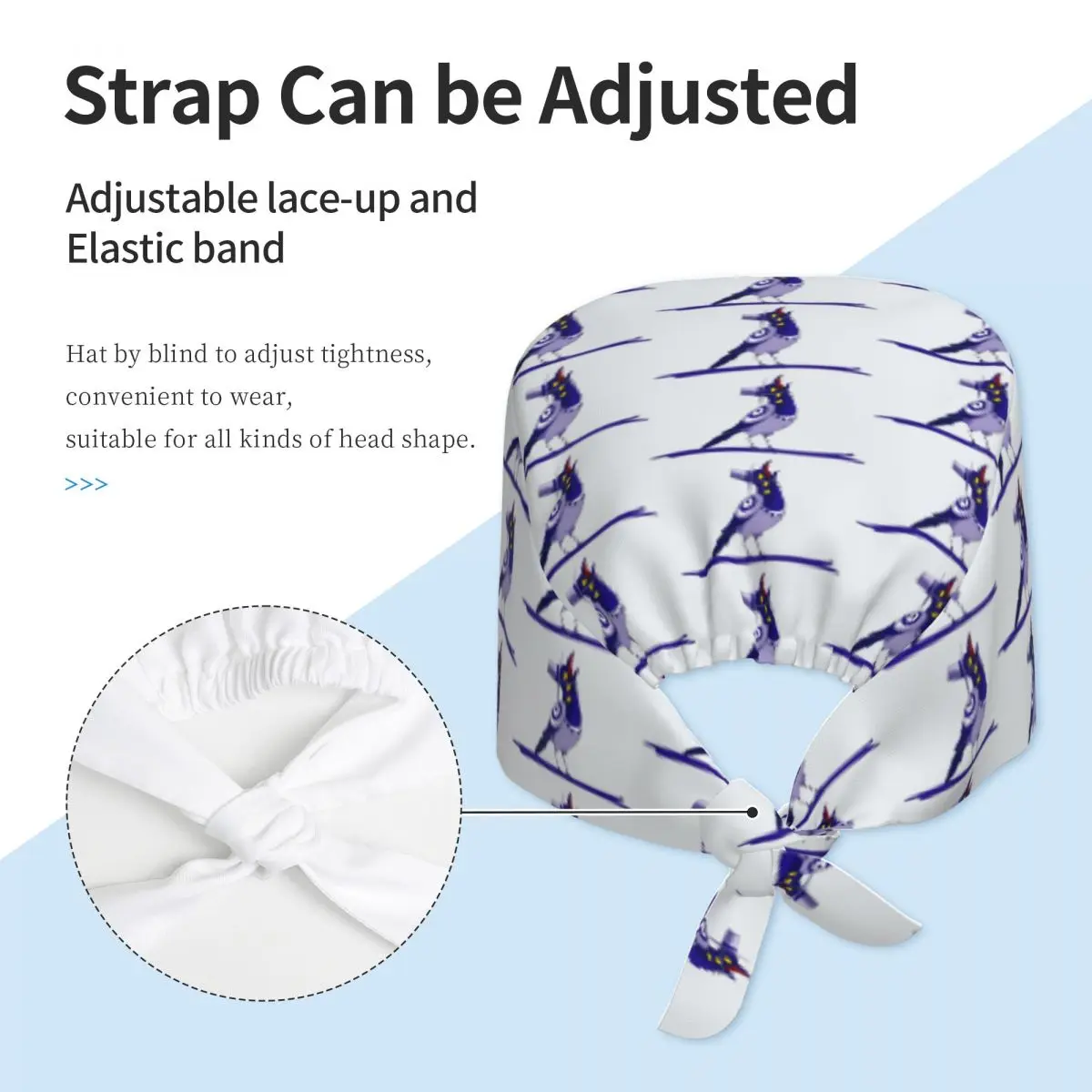 قبعة العمل للجنسين النساء KPop شيطان هنتر ممرضة القبعات سوسي الطيور قابل للتعديل العمل الدعك قبعة موضة التعادل الخلفي قبعة طبية