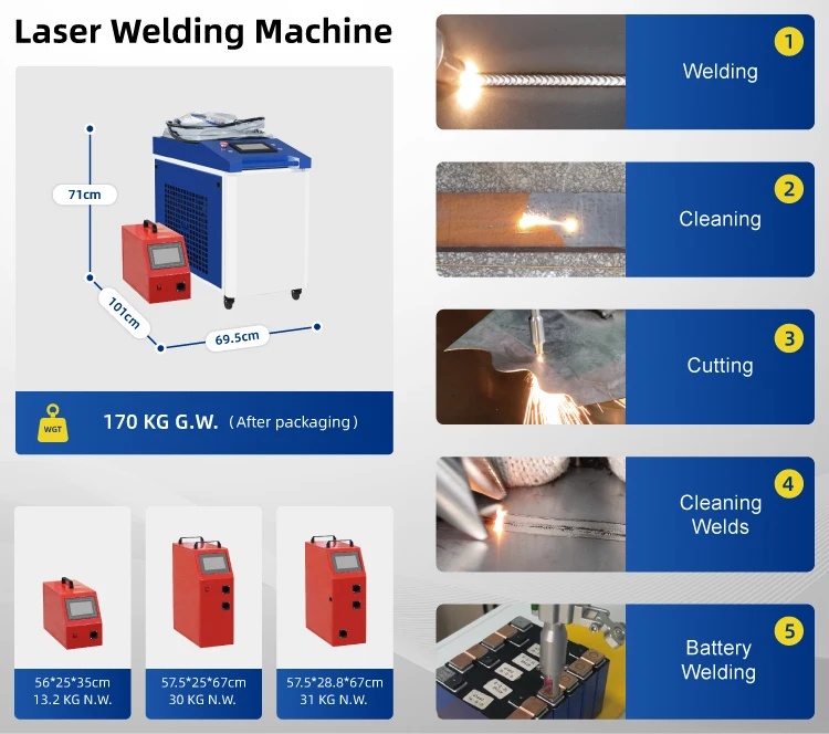 Handheld Fiber Laser Welding Machine And Laser Cleaning And Cutting Machine 4 In 1 Function CNC Lazer Welders Equipment