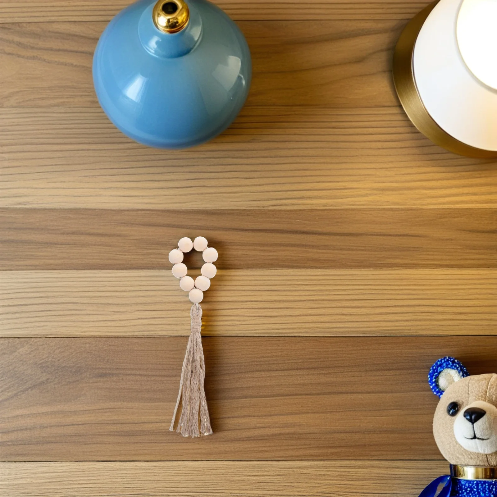 

10 Pcs Handmade Wooden Bead Hanging Decoration Macrame Wall Home Natural Garland Farmhouse Round Prayer