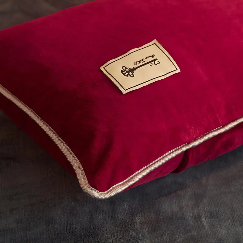 2pcs Set Velvet Pillowcase for Bed Room Decorative Luxury Hairy Winter Pillow Cover Warm and Soft Solid Color Queen Size Grey