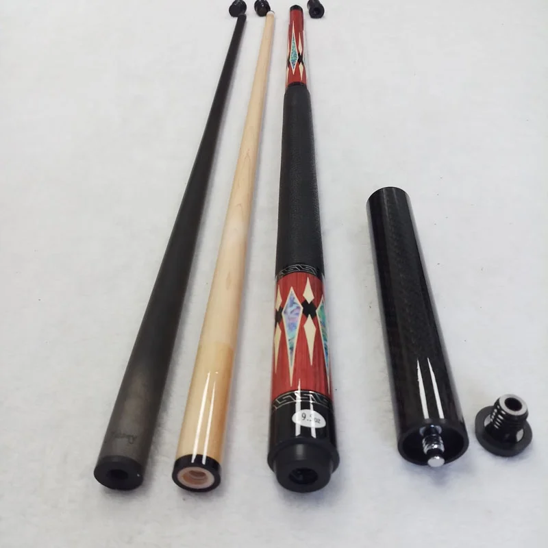 New Pool Cues 58inch+13mm Tip Size Decal Design Radial Pin Maple Wood Red Billiard Cues Stick for American with Carbon Shaft