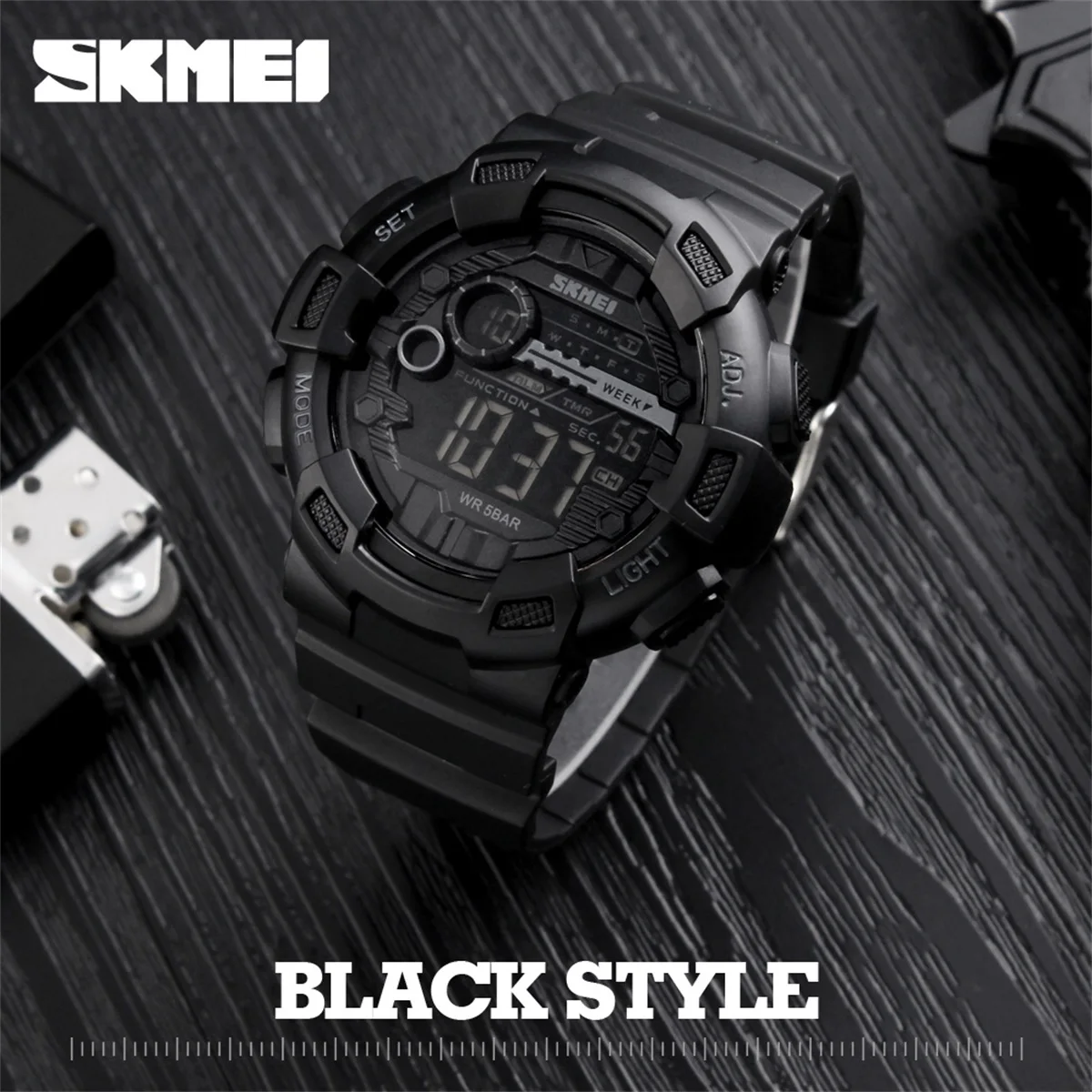 SKMEI Sports Outdoor Chrono Digital Watch Men Multifunction Electronic Wristwatch 5Bar Waterproof LED Display Watch Reloj Hombre