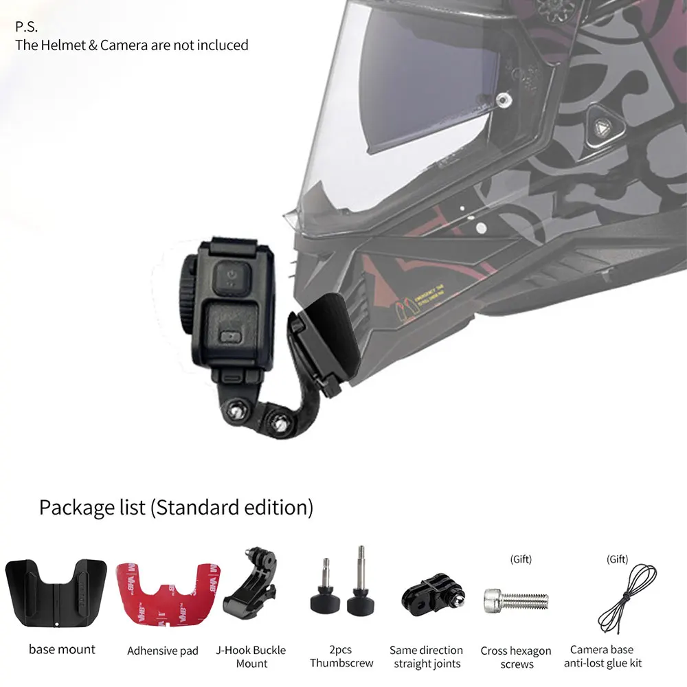 Aluminiowy uchwyt na podbródek LS2 MX702 do kamer GoPro Hero 13 12 11 10 9 Insta360 Ace Pro2 DJI Action 4 5Pro — zdjęcie produktu 6