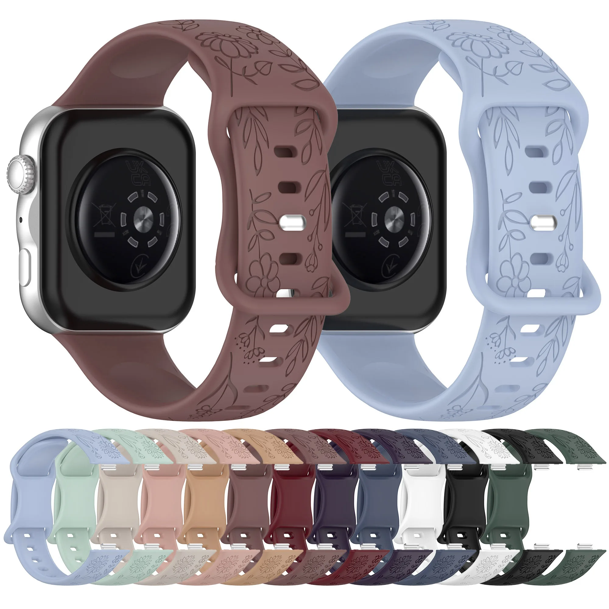 3D Flowers Silicone Strap For Huawei Watch Fit 5/Fit 4/Fit 3 Sport Wristband Bracelet For Huawei Watch Fit 5 pro Fit 4 Pro Band