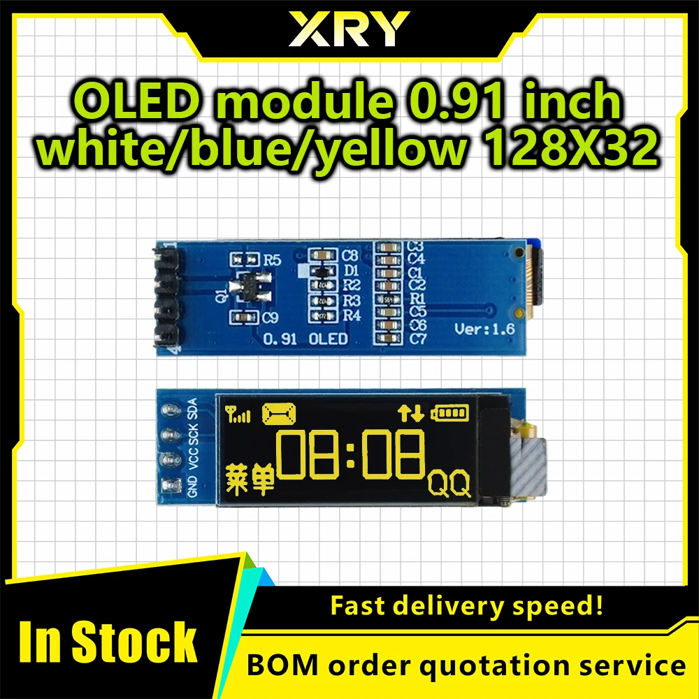 XRY 1-3pcs 0.91 Inch OLED Module 0.91