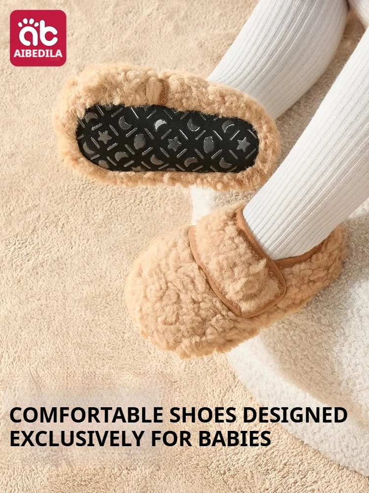

AIBEDILA Baby Floor Socks Thickened Children's Anti-slip Indoor Shoes Warm Toddler First Step Shoes Cute Kids Slippers Boy/Girl
